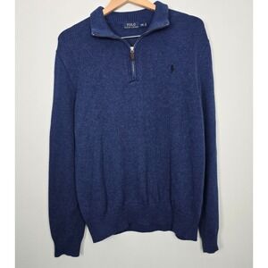 Polo Ralph Lauren‎ Men's Cotton Half-Zip Sweater Size XXL Classic Navy Blue
